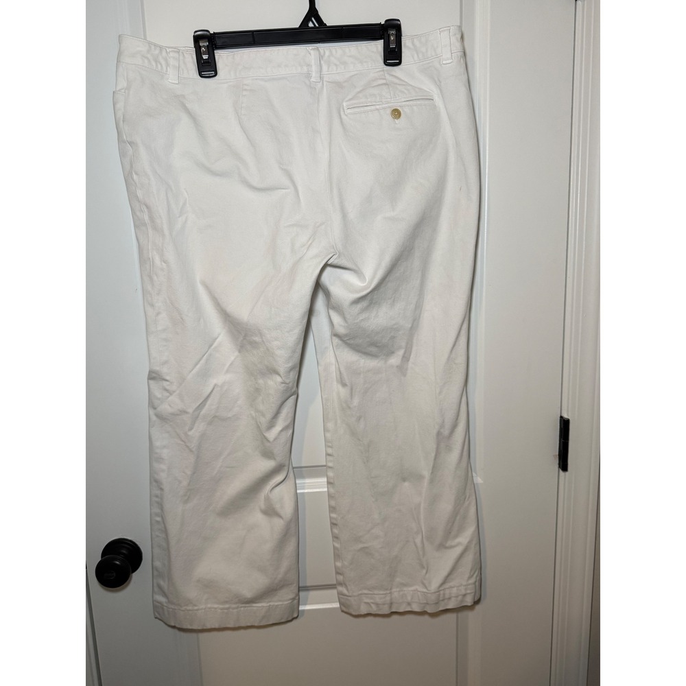 Lauren Ralph Lauren Adelle White Cotton Blend Straight Leg Pants Womens 18 - Picture 2 of 6